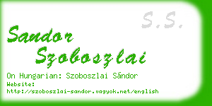 sandor szoboszlai business card